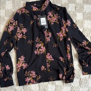 Floral Black Blouse